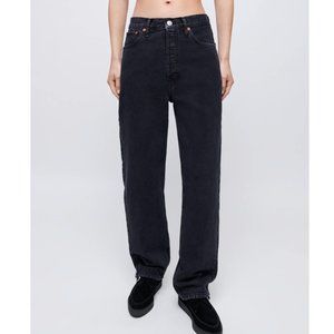 RE/DONE Black Straight Loose Jeans Size 25